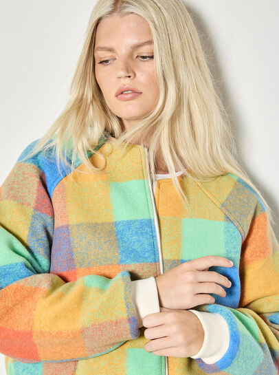 Reversible Check Fleece Quilted Jacket