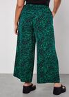 Curve Swirl Print Wide Leg Trousers, Green, large