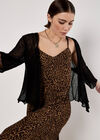 Animal Print Crepe Maxi Slip Dress, Brown, large