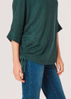 Soft Touch Drawstring Knit Top, Green, large