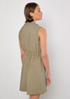 Utility Shirt Mini Dress, Khaki, large