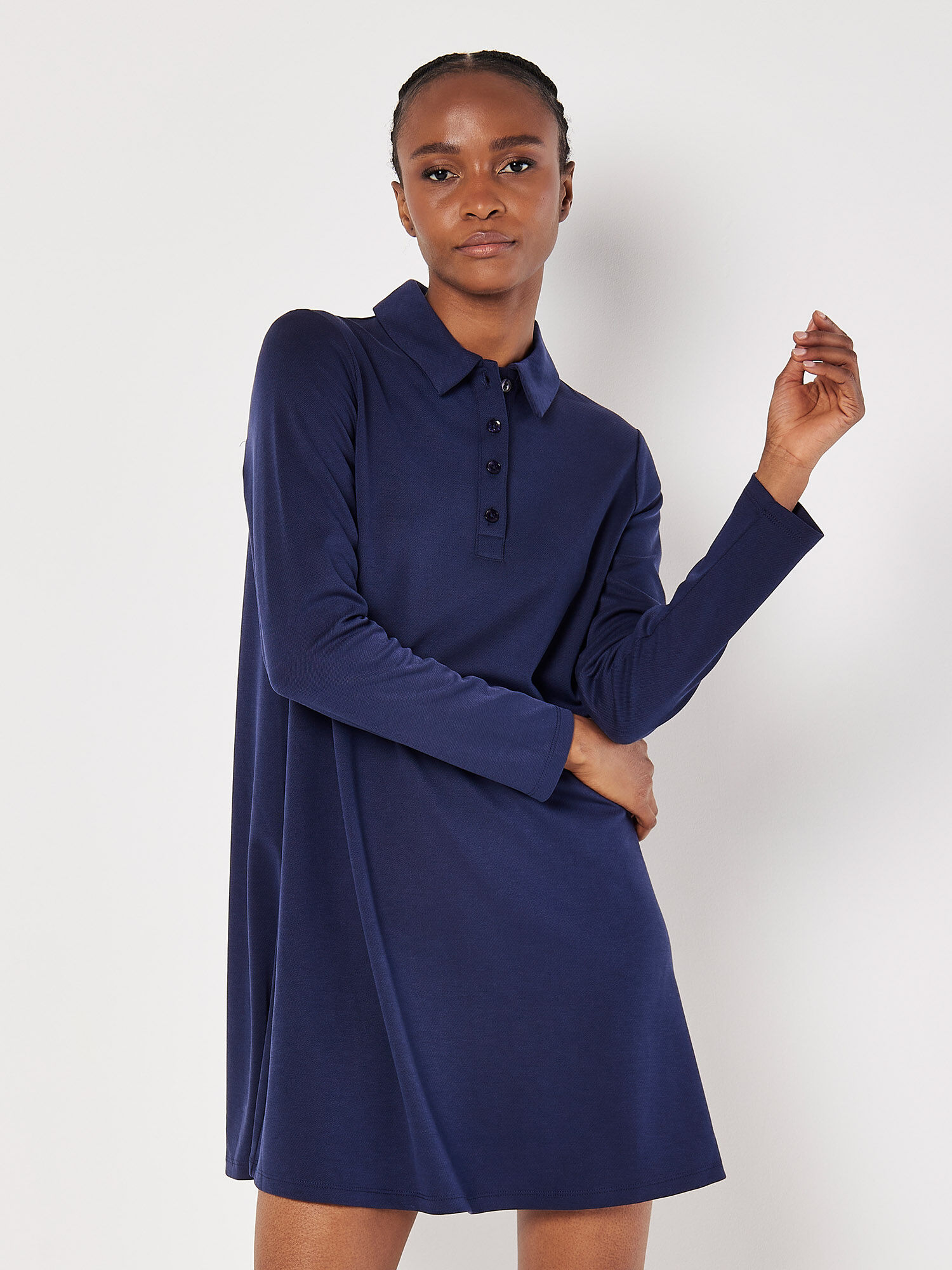 Polo A Line Mini Dress Apricot Clothing