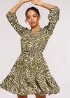 Zebra Mini Dress, Khaki, large