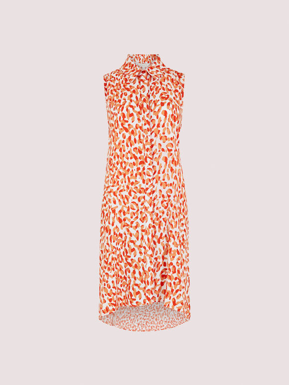 Cheetah Print  Mini Dress, Coral, large