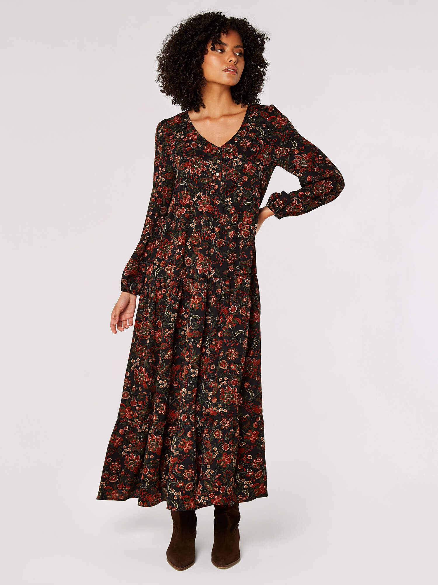 Long floral outlet boho dress