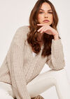 Plaid Front Jumper, Stone, large