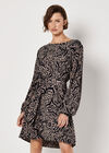 Mixed Animal Print Shift Mini Dress, Grey, large
