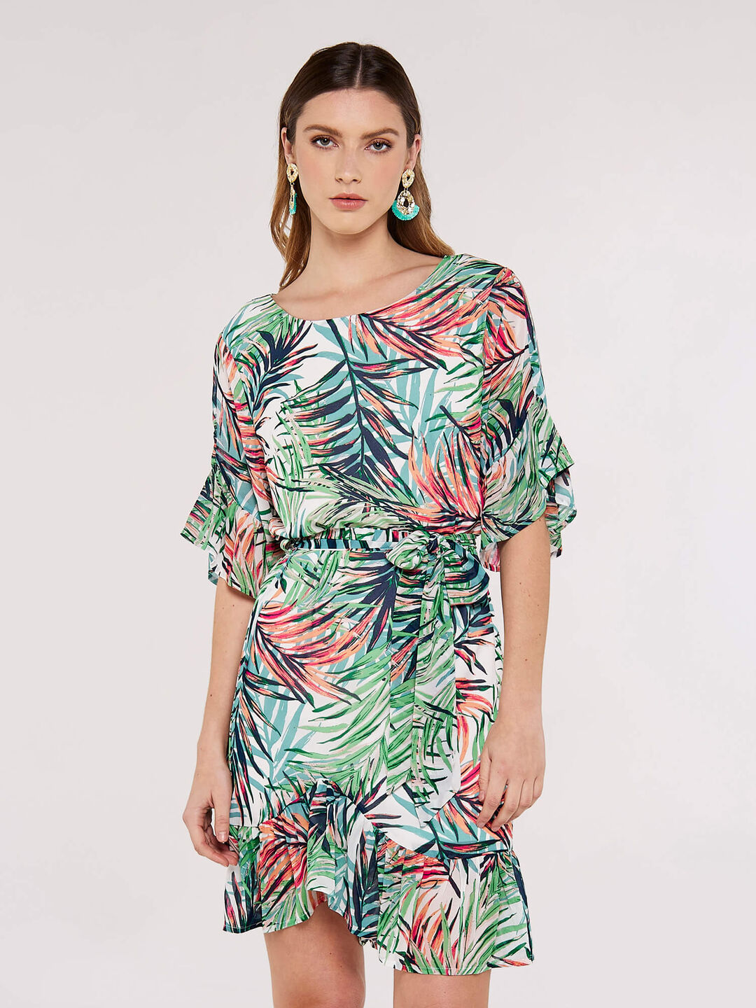 Image of Painterly Tropical Mini Dress