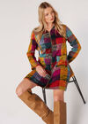 Colourful Squares Fleece Coatigan, Assorted, large