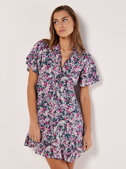 Painterly Floral Mini Dress