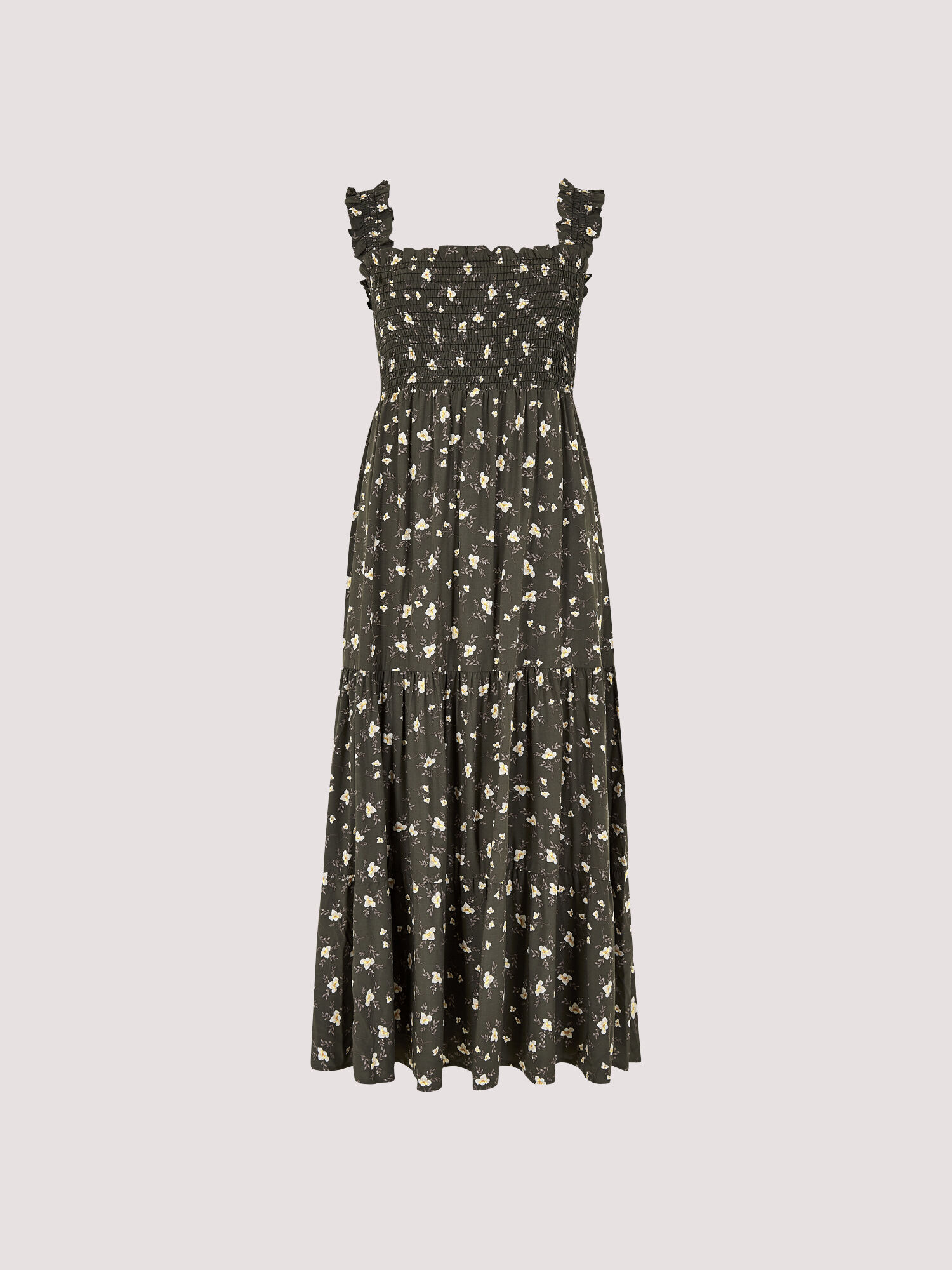 Orchid Smock Midi Dress Apricot Clothing