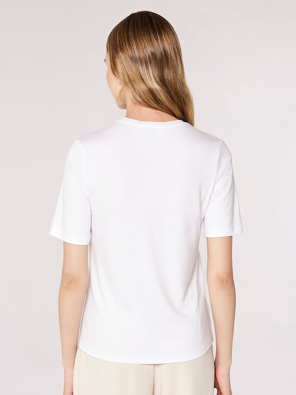 Cap Sleeve T-Shirt, White, large
