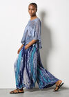 Tie Dye Crinkle Palazzo Trousers, Navy, large