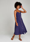 Button Down Midi Dress, Blue, large