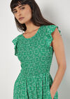 Mosaic Ruffle Sleeve Jumpsuit, Green, large