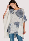 Stone Spirograph Panelled Slub Top, Stone - Beige, large