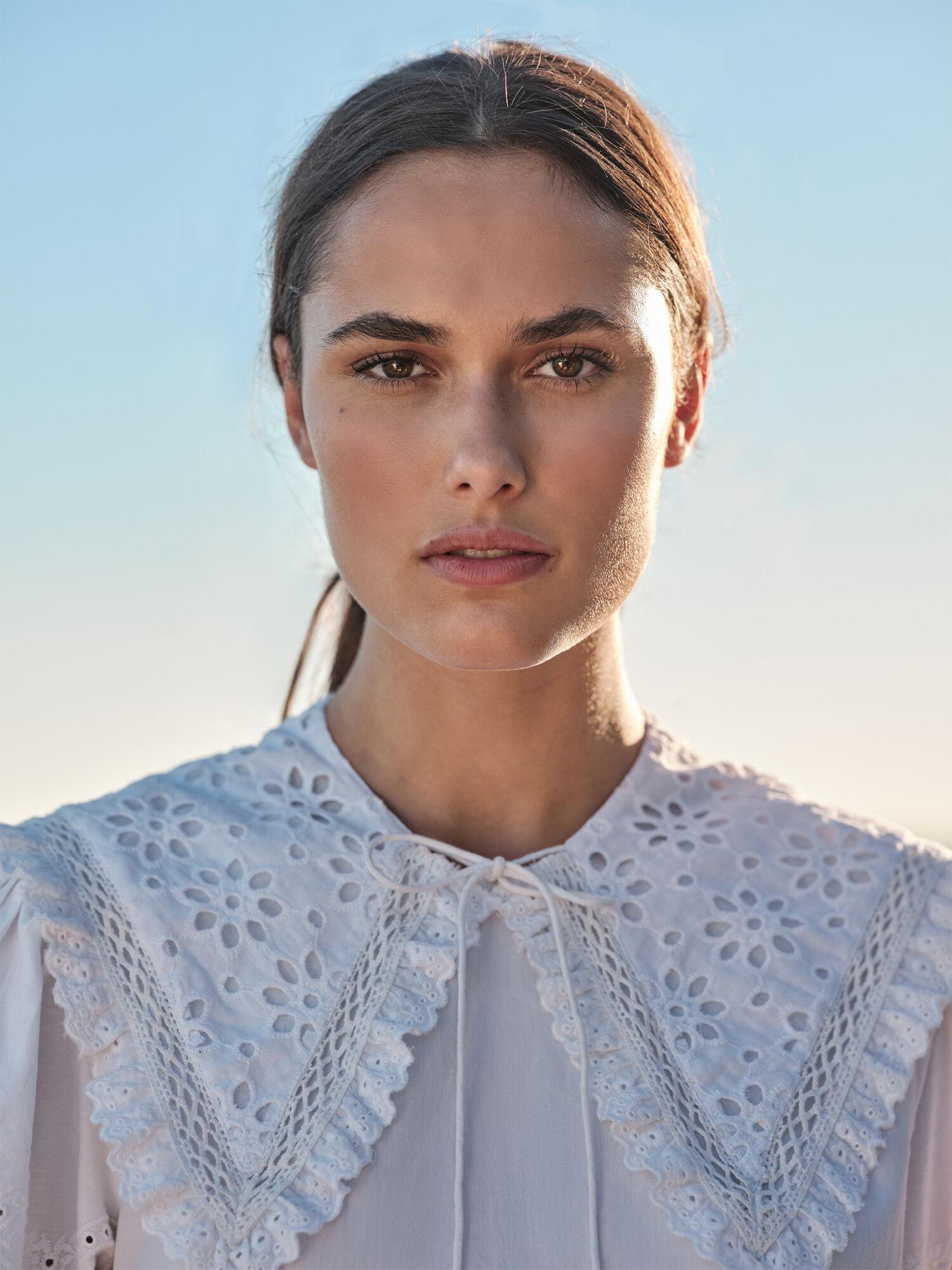 Broidery Lace Collar Apricot Clothing