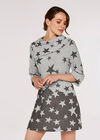Gradient Stars Border Dress, Grey, large