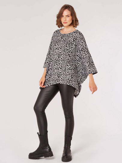 Leopard Oversized Waterfall Top