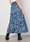 Paisley Tiered Maxi Skirt, Navy, large