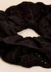 Broderie Anglaise Scrunchie, Black, large