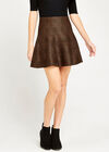 Check Flare Knitted Skirt, Rust, large