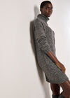 Chunky Knit Jumper Mini Dress, Dark Grey - Charcoal, large
