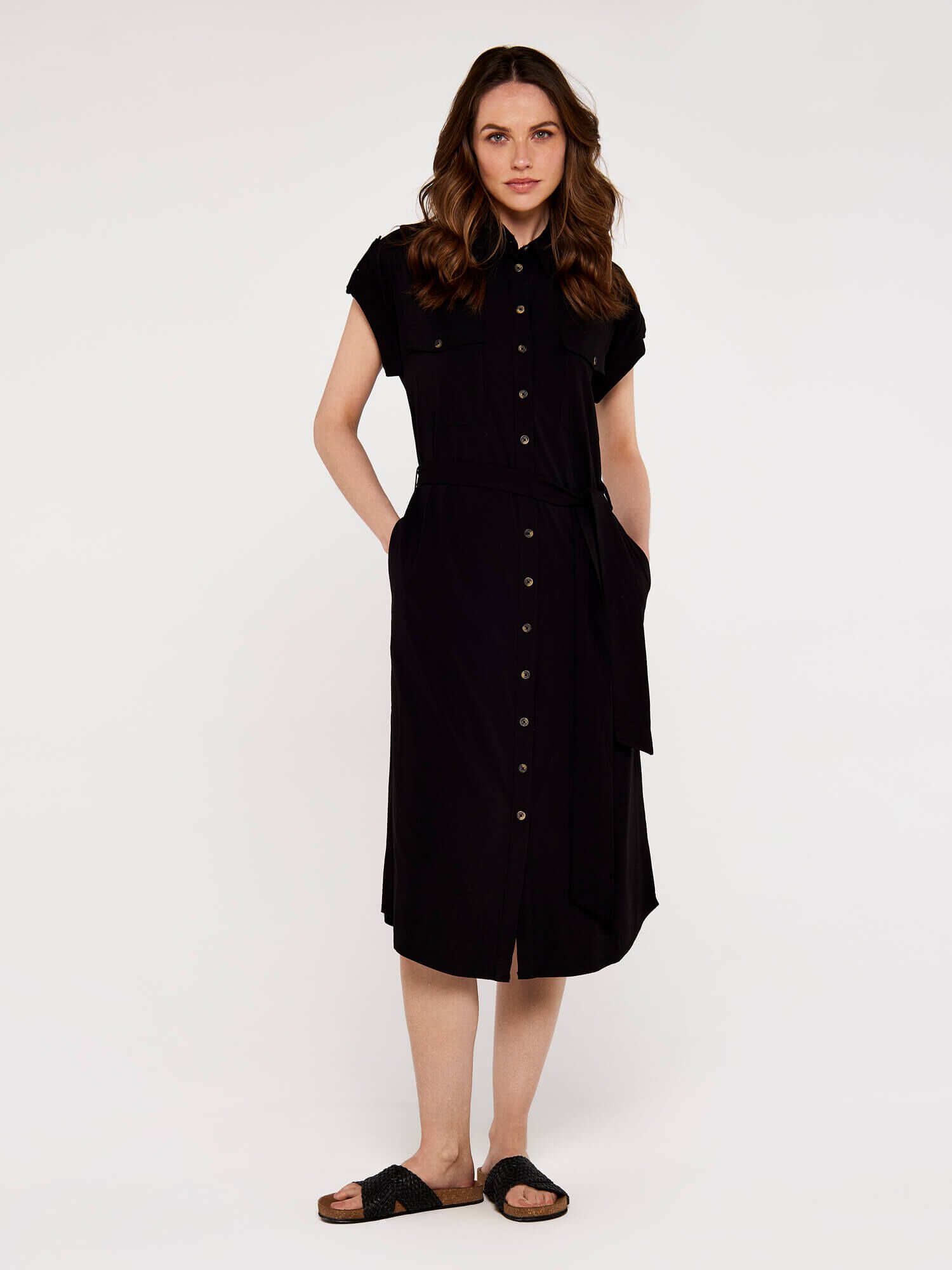 Utility midi hot sale shirt dress