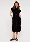 Utility Shirt Midi Dress , Black, large