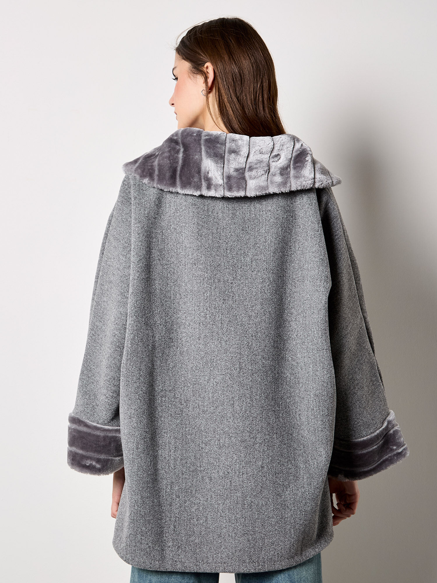 Faux Fur Zip Fleece Jacket | Apricot Clothing