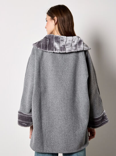 Faux Fur Zip Fleece Jacket