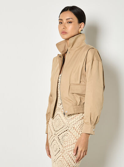 Pleat Detail Bomber Jacket