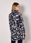 Abstract Geo Wrap Top, Grey, large