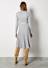 Belted Pleated Dress, Light Grey / Silver, large