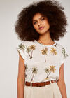 Palm Scene Slub Tee, Mustard, large