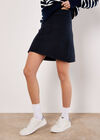 Knitted A-Line Mini Skirt, Navy, large