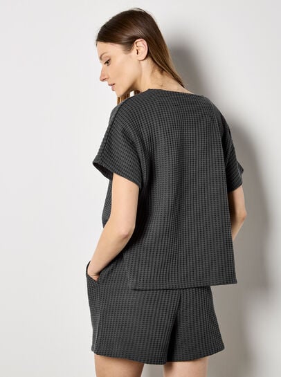 Waffle Knit Oversized T-Shirt