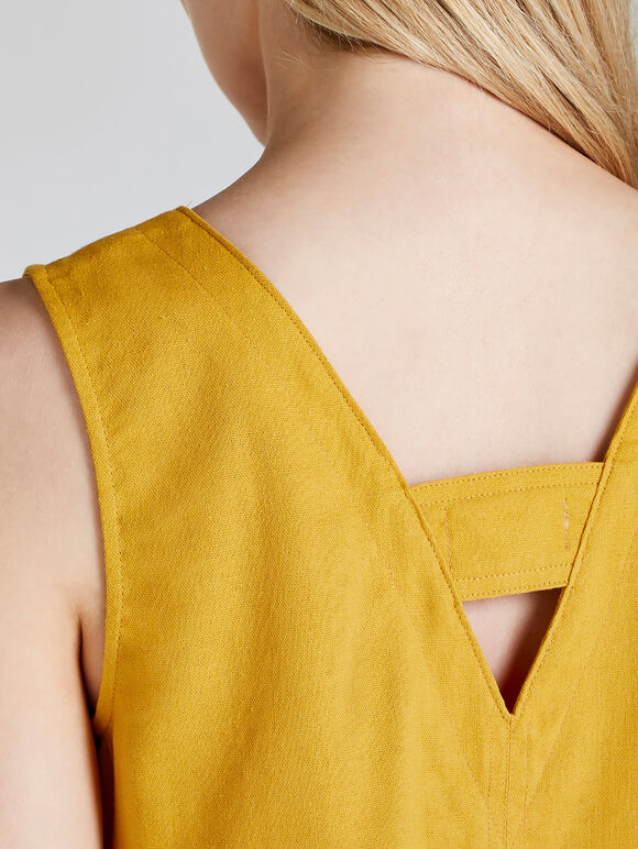 Lattice Edge Shift Dress, Mustard, large