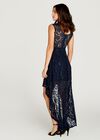 Sequin Lace Party Dress, Navy, large