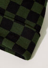 Checkered Beanie Hat, Green, large