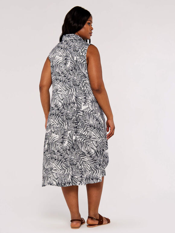 Curve Leaf High-Low Dress, Navy, large