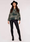 Ikat patchwork Blouse, Green, large