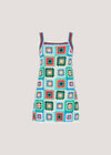 Crochet Squares Mini Dress, Green, large