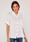 Oversized Cotton Shirt, White, large