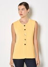 Ribbed Knit Waistcoat, Yellow, large