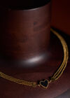 Multi Chain Heart Gold Tone Necklace, Gold, large