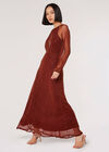 Metallic Sparkle Mesh Maxi Dress, Burgundy, large