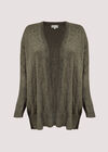 Textured Slub Cardigan, Khaki, large