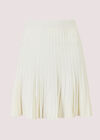 Pleated Knitted Mini Skirt, White, large
