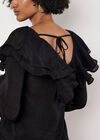 Ruffle Collar Blouse, Black, large